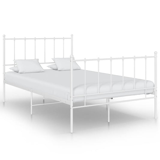 Bed Frame | White | Powder-coated metal | 120x200 cm | Durable