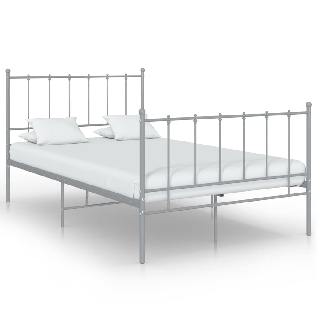 Bed Frame | Grey | Powder-coated metal | Double | Durable | Bed Frame