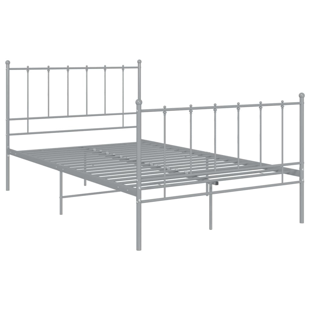 Bed Frame | Grey | Powder-coated metal | Double | Durable | Bed Frame