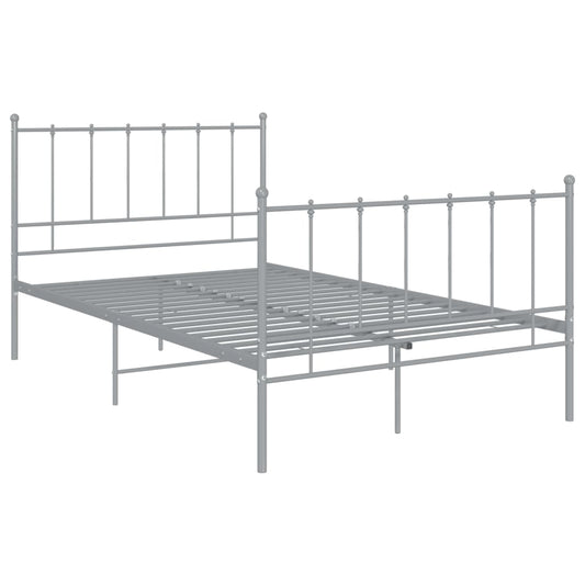 Bed Frame | Grey | Powder-coated metal | Double | Durable | Bed Frame