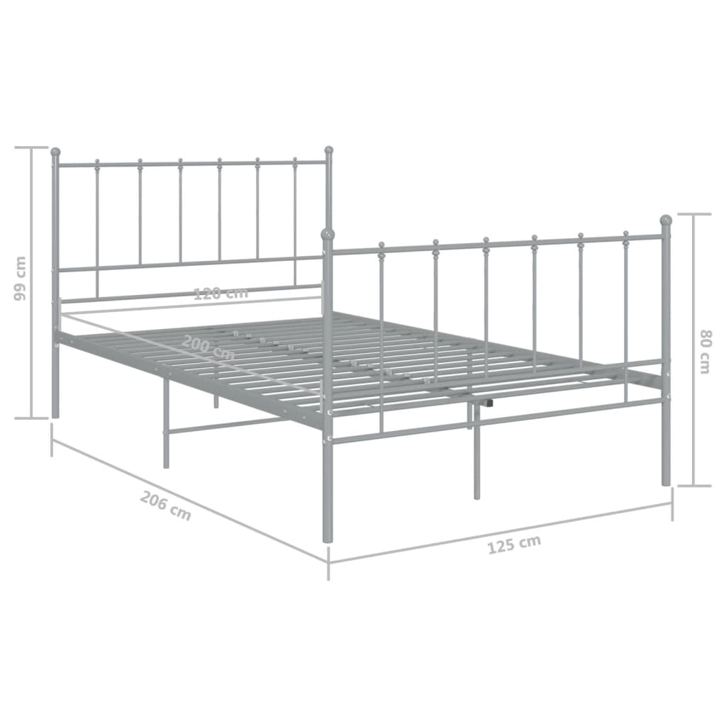 Bed Frame | Grey | Powder-coated metal | Double | Durable | Bed Frame