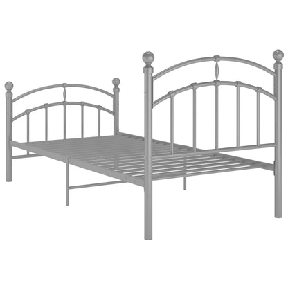 Bed Frame without Mattress Grey Metal 90x200 cm