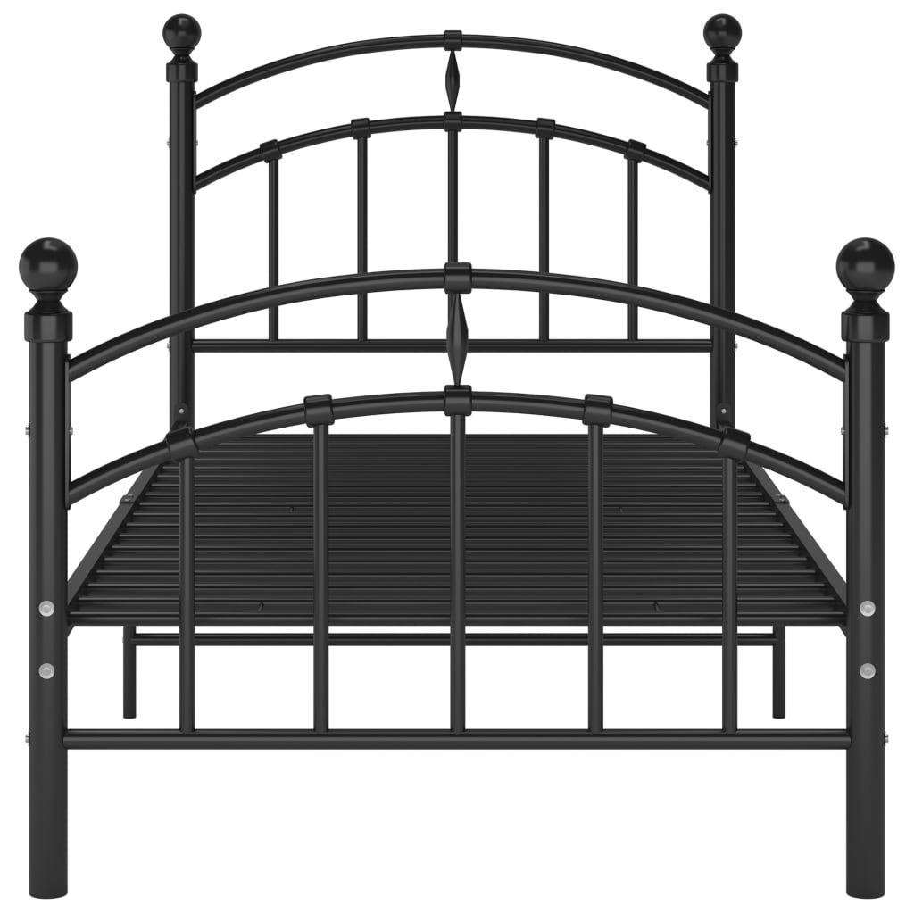Bed Frame | Black | Powder-coated metal | 100x200 cm | Tough | Bed Frame