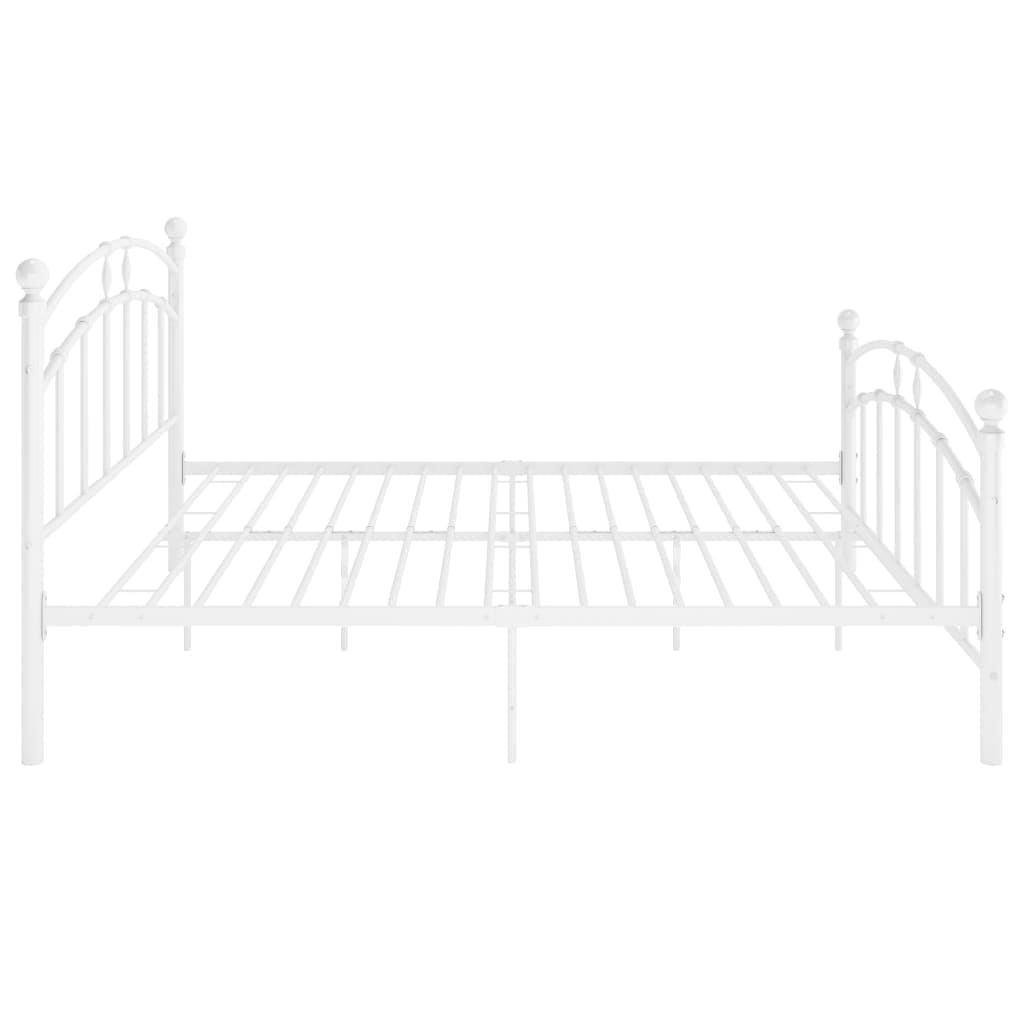 Bed Frame without Mattress White Metal 140x200 cm