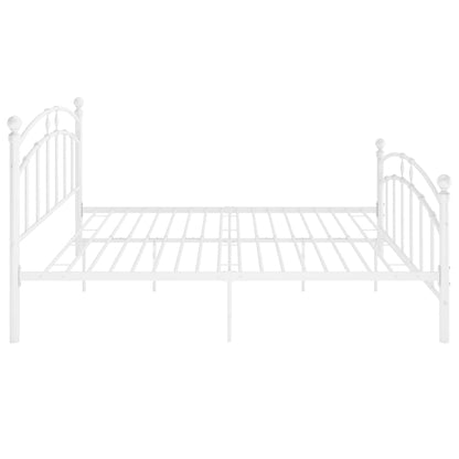 Bed Frame without Mattress White Metal 140x200 cm