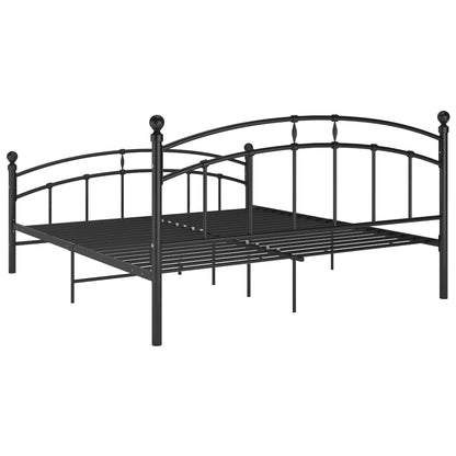 Bed Frame with Headboard without Mattress Black 160x200 cm Metal