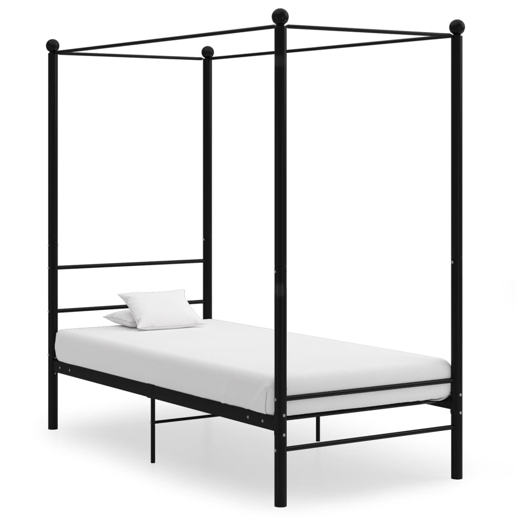 Bed Frame | Black | Powder-coated Metal | Single | Tough | Bed Frame