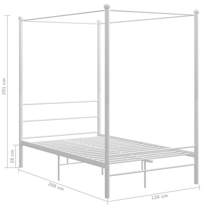 Bed Frame | White | Powder-coated metal | 120x200 cm | Bed Frame