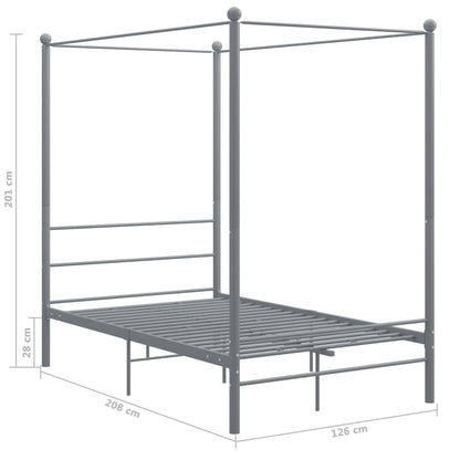 Bed Frame | Grey | Powder-coated metal | Double | Durable | Bed Frame