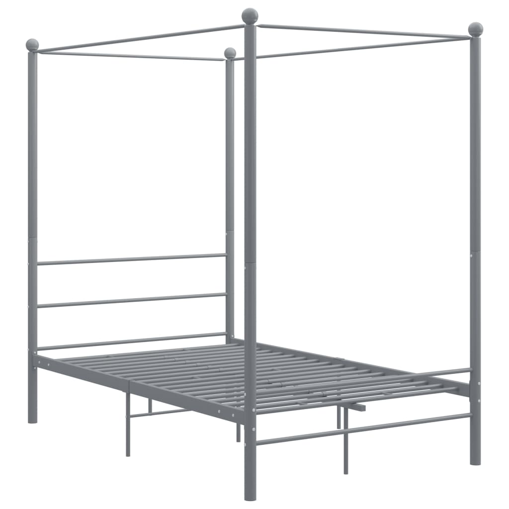 Bed Frame | Grey | Powder-coated metal | 140x200 cm | Bed Frame