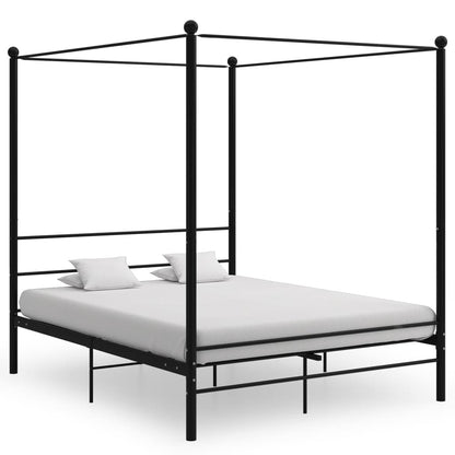 Bed Frame | Black | Powder-coated metal | Double | Durable | Bed Frame