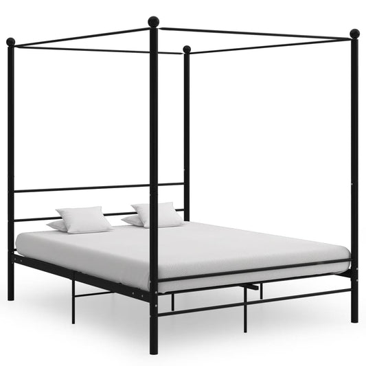Bed Frame | Black | Powder-coated metal | Double | Durable | Bed Frame