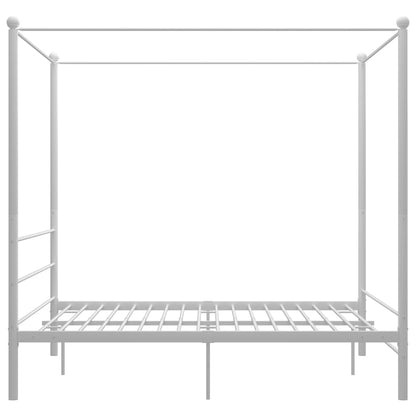 Bed Frame with Canopy without Mattress White 160x200 cm Metal