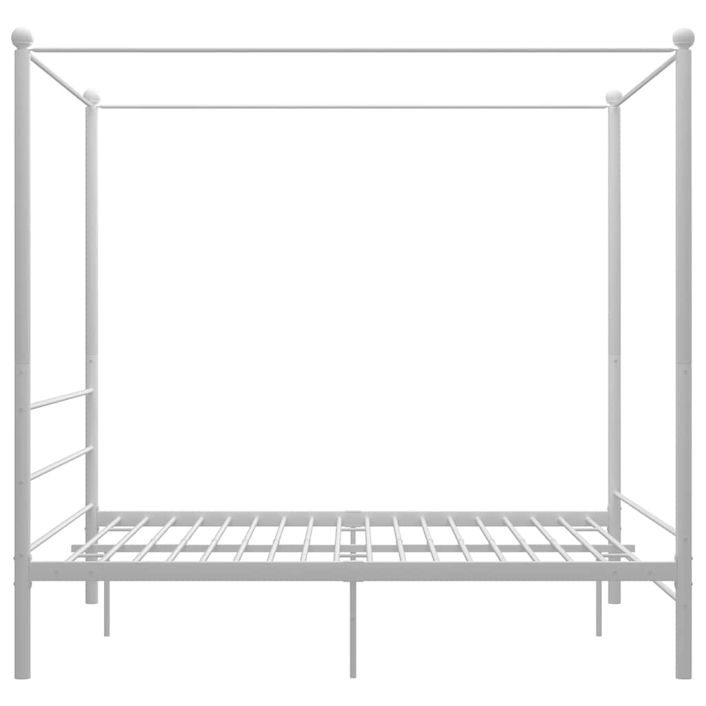 Bed Frame with Canopy without Mattress White 160x200 cm Metal
