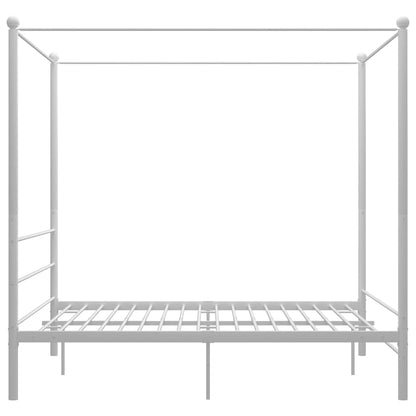 Bed Frame with Canopy without Mattress White 160x200 cm Metal