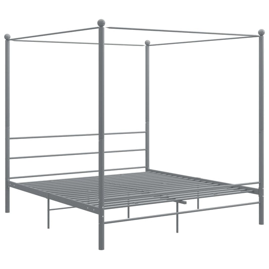 Bed Frame | Grey | Powder-coated metal | Super King | Durable | Bed Frame