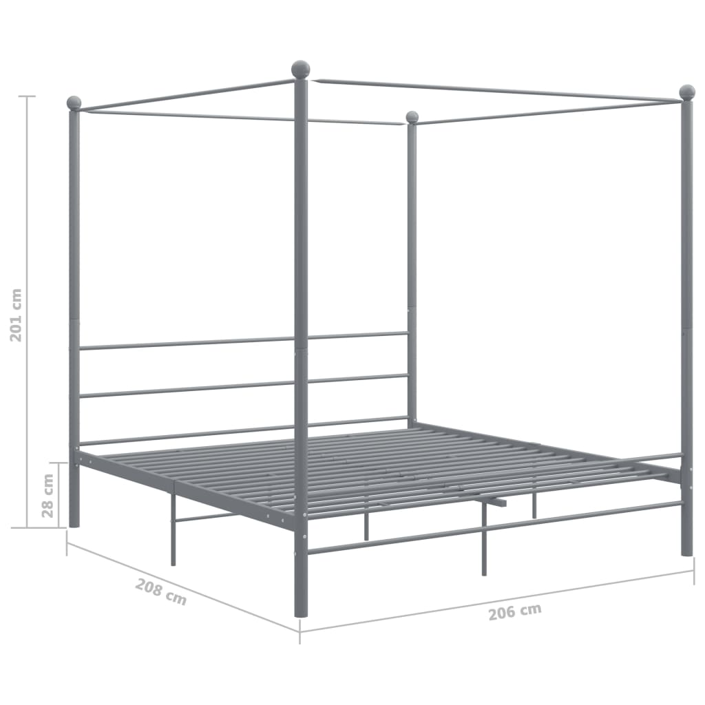 Bed Frame | Grey | Powder-coated metal