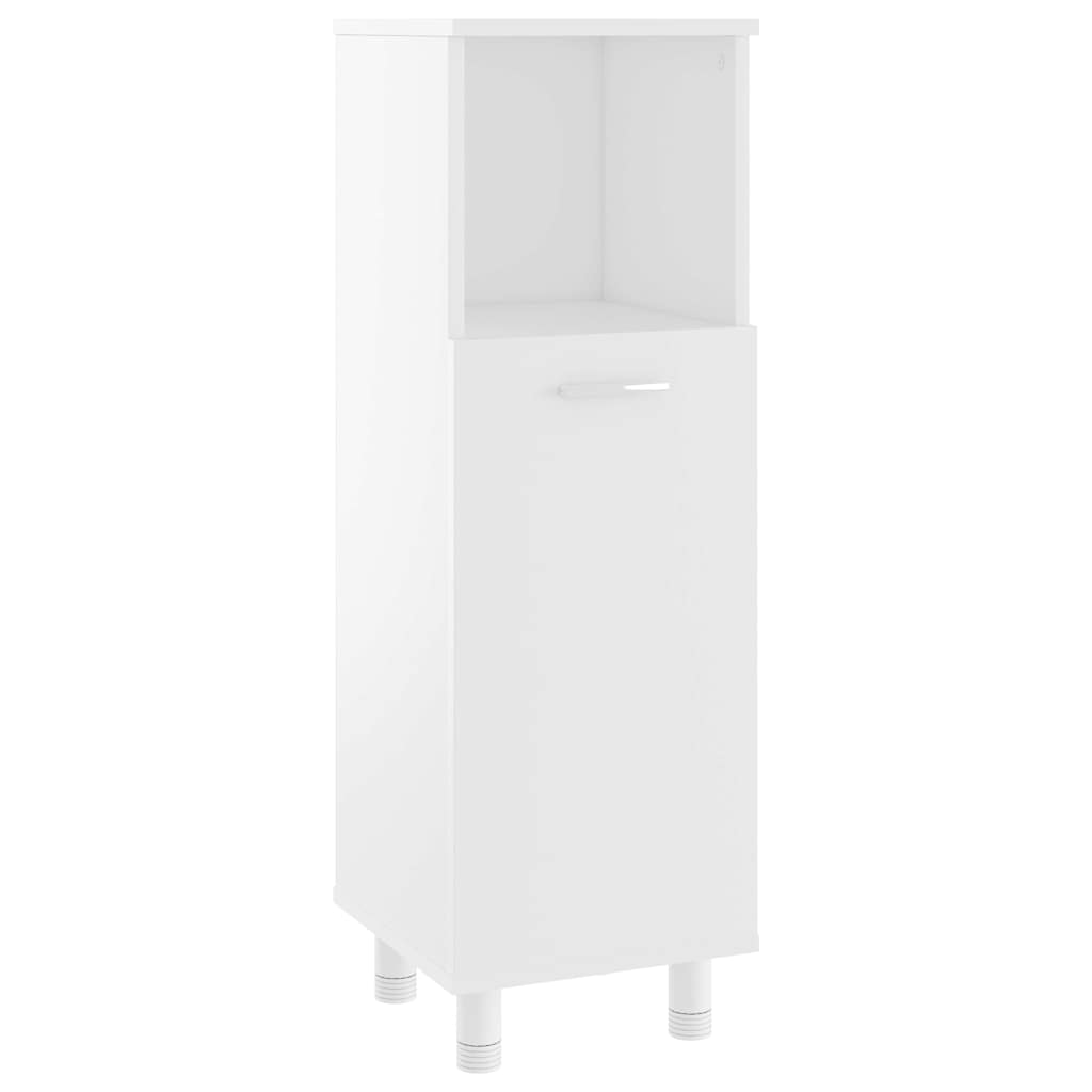 4 Piece Bathroom Furniture Set White Engineered Wood
