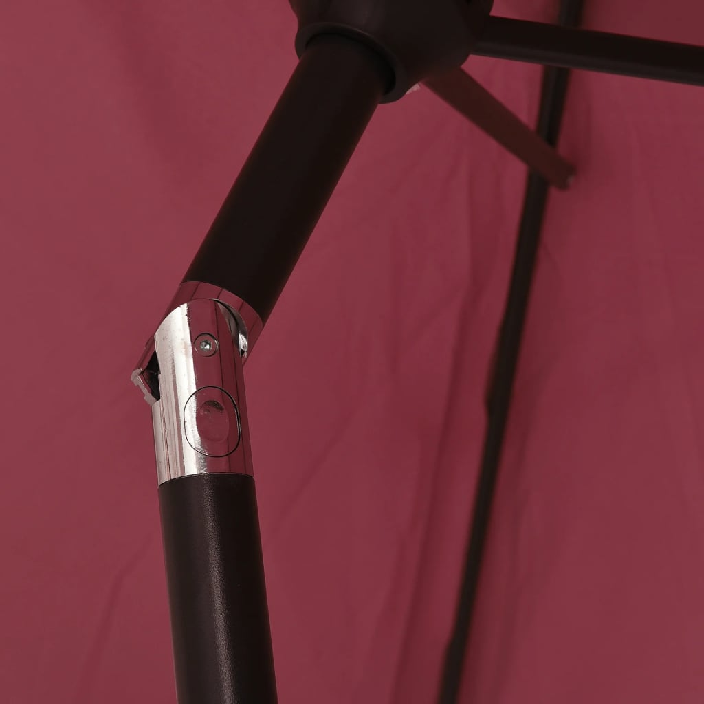 Garden Parasol with Metal Pole Bordeaux Red 300 cm