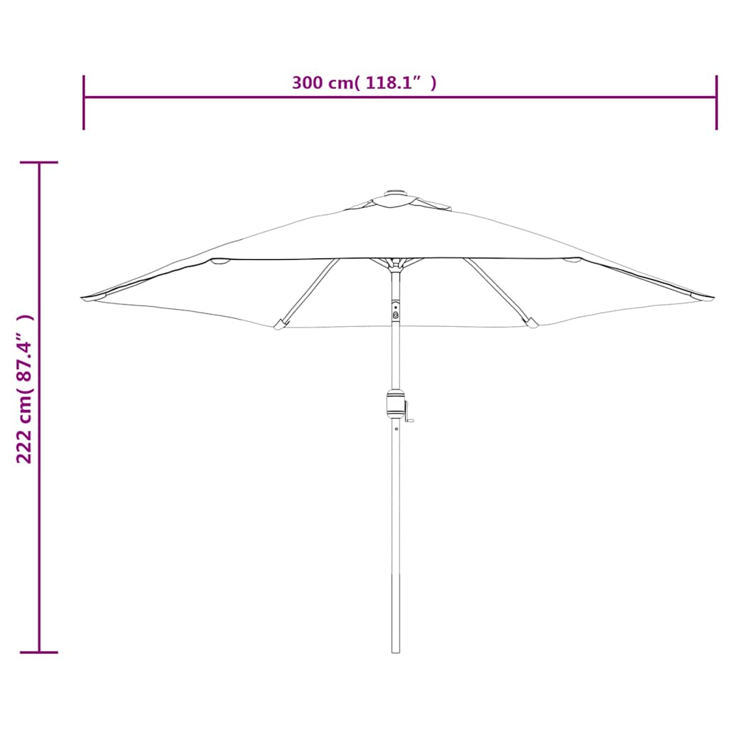 Garden Parasol with Metal Pole Bordeaux Red 300 cm