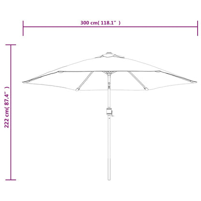 Garden Parasol with Metal Pole Bordeaux Red 300 cm