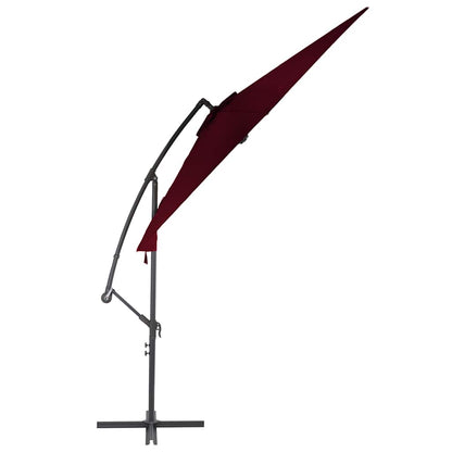 Cantilever Garden Parasol with Aluminium Pole Bordeaux Red 300 cm