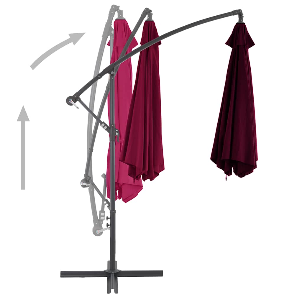 Cantilever Garden Parasol with Aluminium Pole Bordeaux Red 300 cm