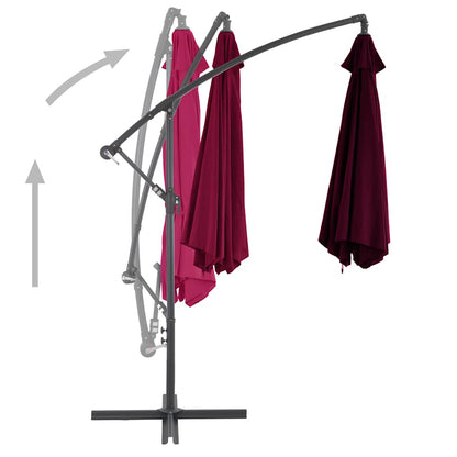 Cantilever Garden Parasol with Aluminium Pole Bordeaux Red 300 cm