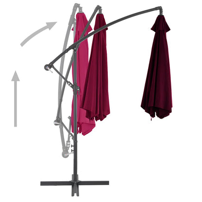 Cantilever Garden Parasol with Aluminium Pole Bordeaux Red 300 cm