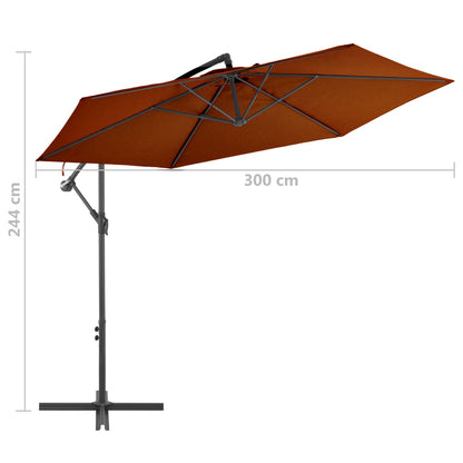 Cantilever Garden Parasol | Terracotta | Polyester, Metal | Large