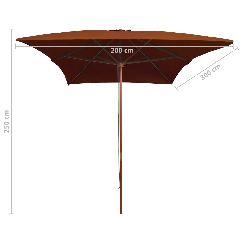 Garden Parasol | Terracotta | UV protective polyester and wood