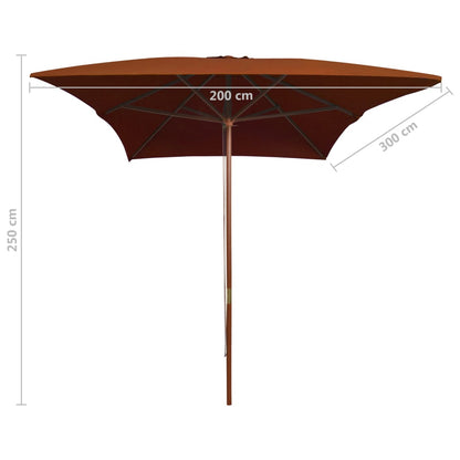 Garden Parasol | Terracotta | UV protective polyester and wood