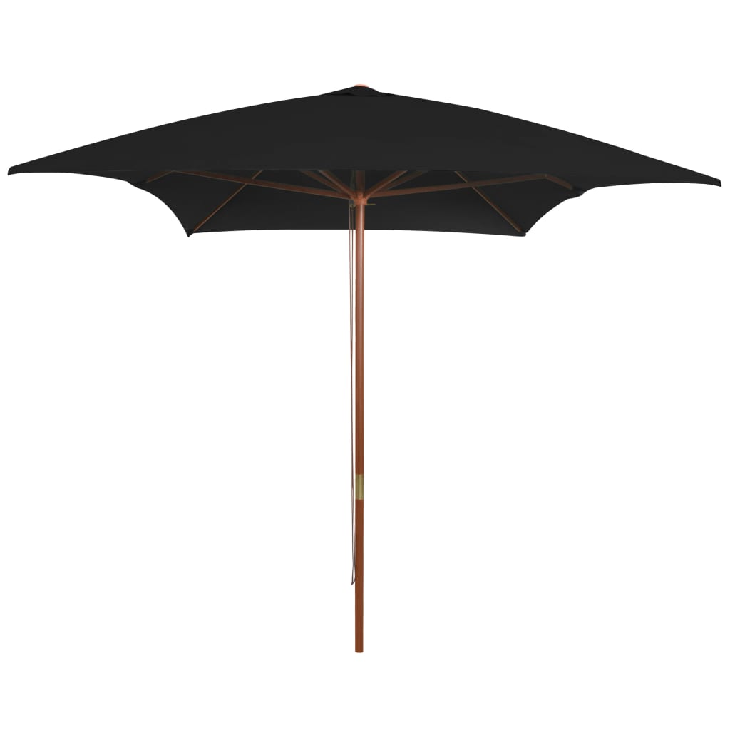 Garden Parasol | Black | Polyester cover, Bamboo pole, Hardwood ribs
