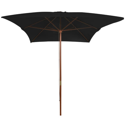 Garden Parasol | Black | Polyester cover, Bamboo pole, Hardwood ribs