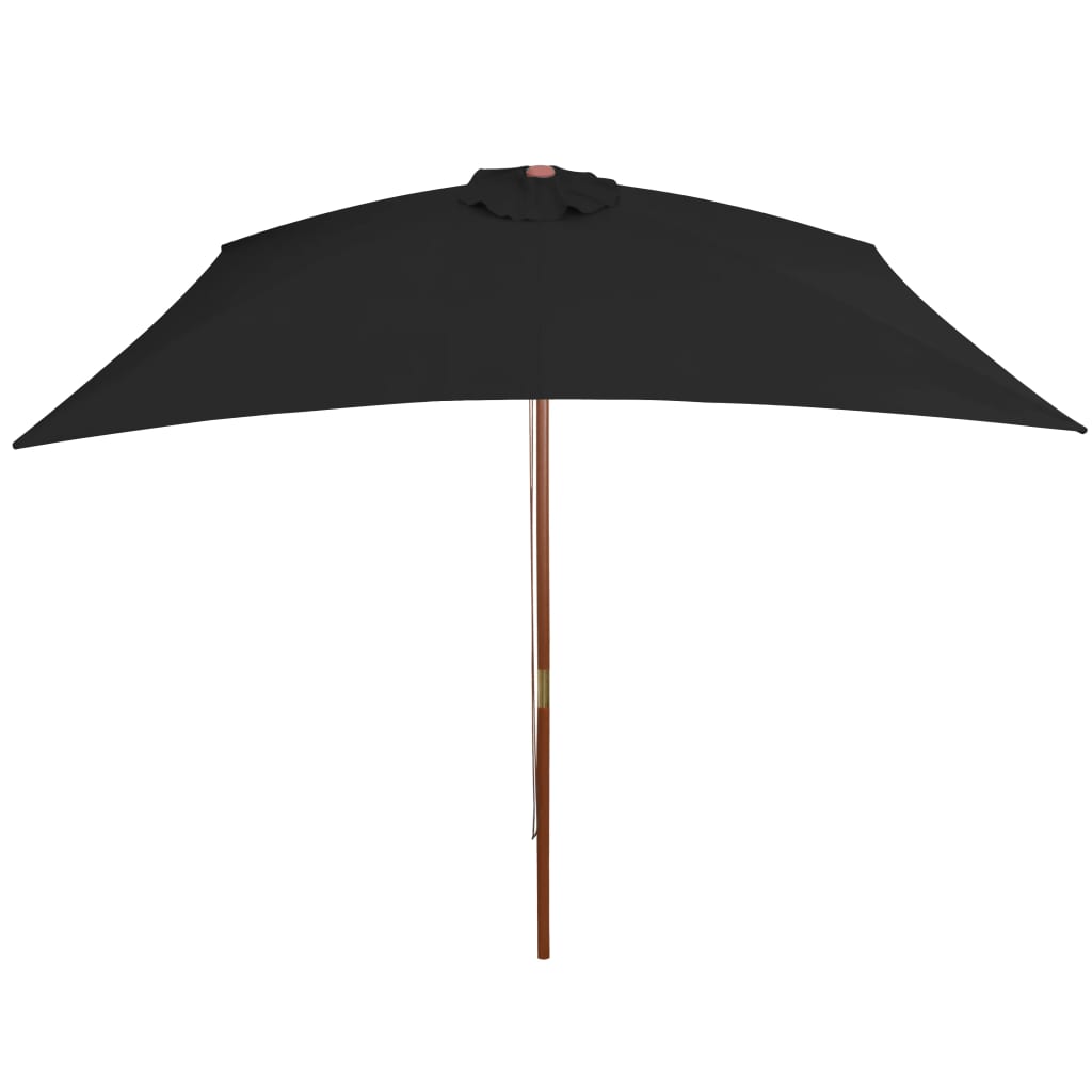 Garden Parasol | Black | Polyester cover, Bamboo pole, Hardwood ribs