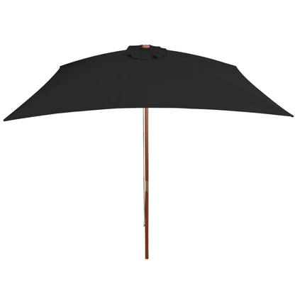 Garden Parasol | Black | Polyester cover, Bamboo pole, Hardwood ribs