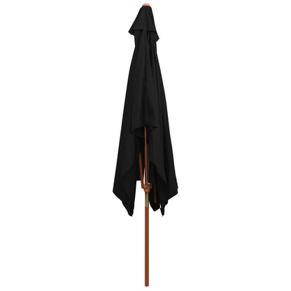 Garden Parasol | Black | Polyester cover, Bamboo pole, Hardwood ribs