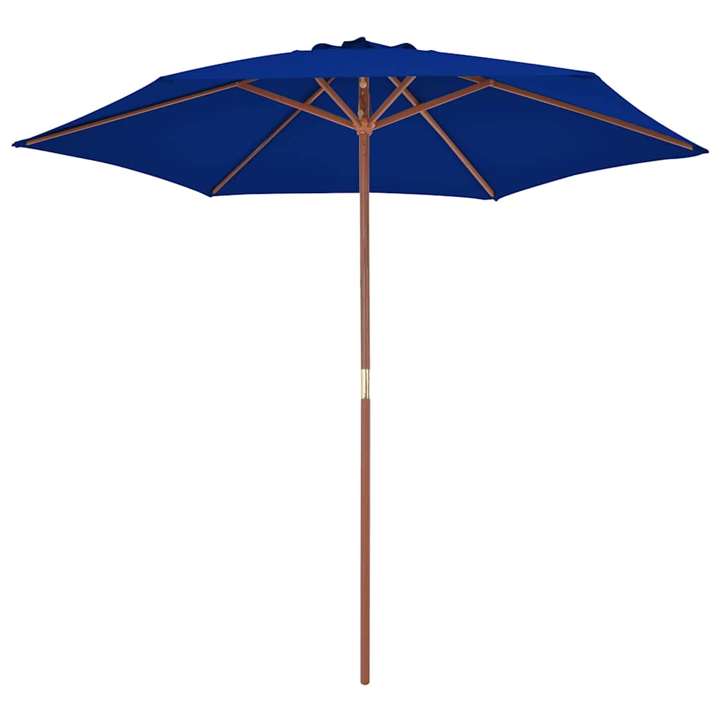 Garden Parasol | Blue | Polyester, Laminated bamboo, Hardwood