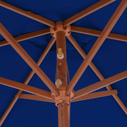 Garden Parasol | Blue | Polyester, Laminated bamboo, Hardwood