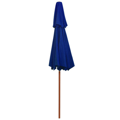 Garden Parasol | Blue | Polyester Fabric, Laminated Bamboo, Hardwood