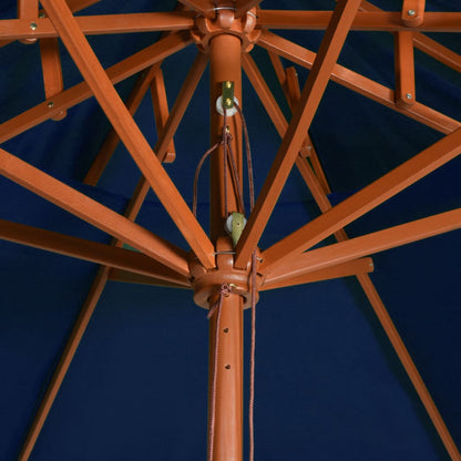 Garden Parasol | Blue | Polyester Fabric, Laminated Bamboo, Hardwood