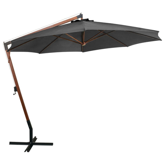 Hanging Garden Parasol | Anthracite | Solid Fir Wood | Large