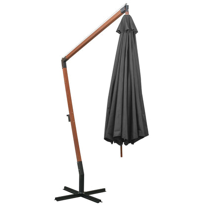 Hanging Garden Parasol | Anthracite | Solid Fir Wood | Large