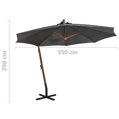 Hanging Garden Parasol with Pole Anthracite 3.5x2.9 m