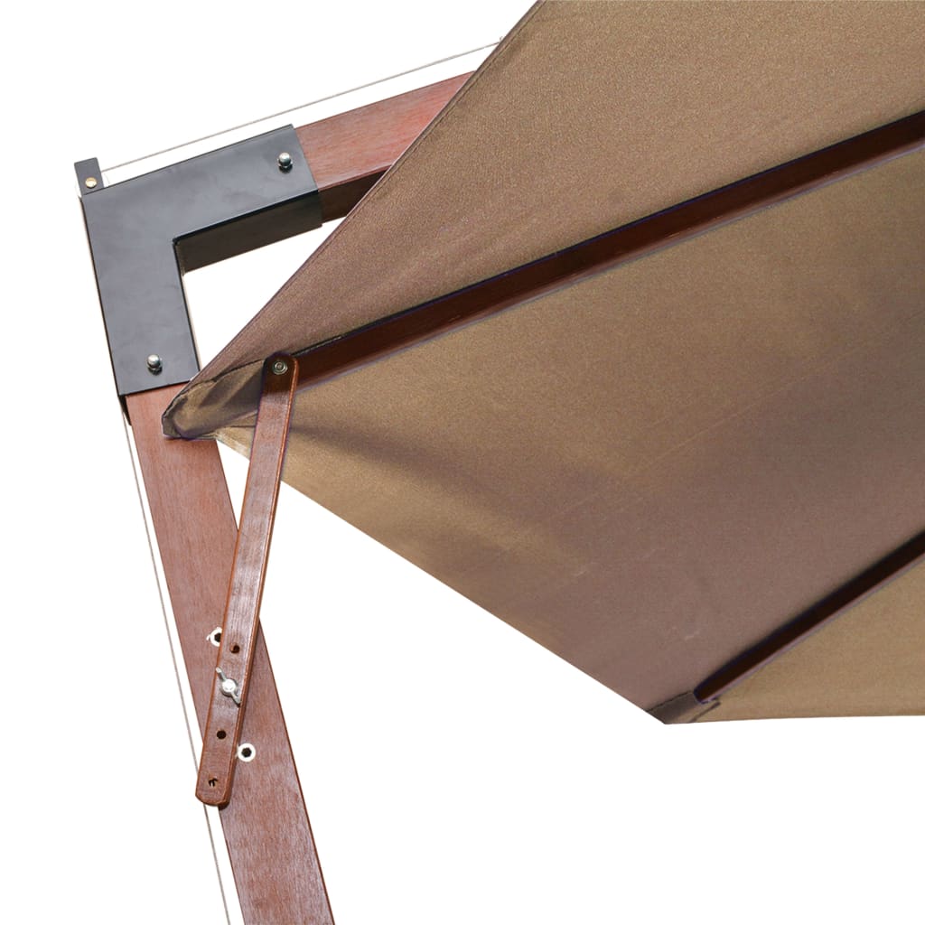 Hanging Garden Parasol with Pole Taupe 3.5x2.9 m Solid Fir Wood