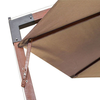 Hanging Garden Parasol with Pole Taupe 3.5x2.9 m Solid Fir Wood