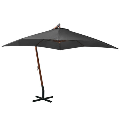 Hanging Garden Parasol | Anthracite | Solid fir wood, bamboo, polyester