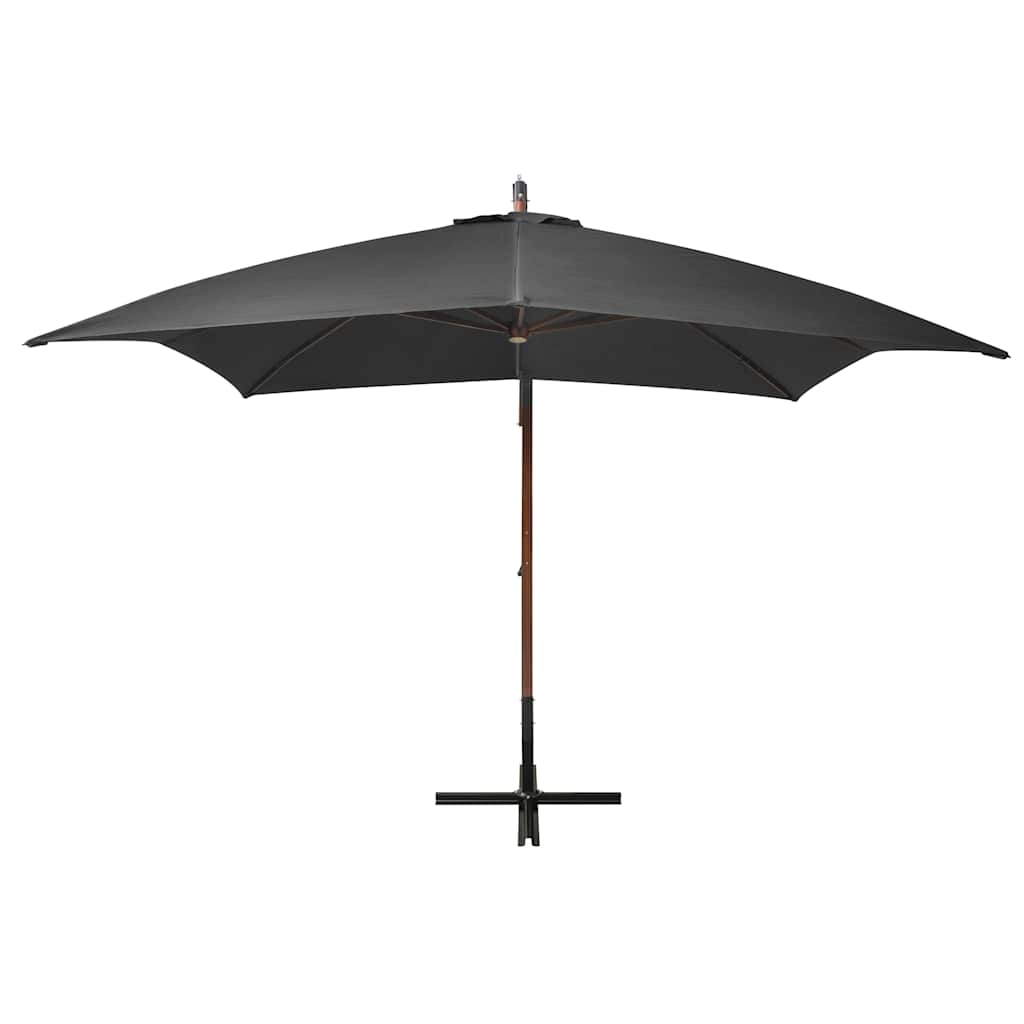 Hanging Garden Parasol with Pole Anthracite 3x3m Solid Fir Wood
