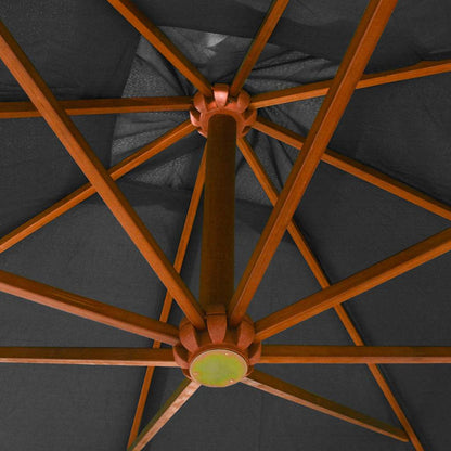 Hanging Garden Parasol with Pole Anthracite 3x3m Solid Fir Wood