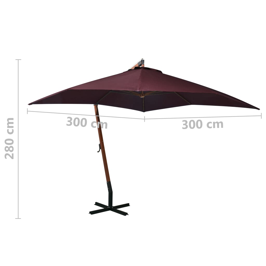 Hanging Garden Parasol | Bordeaux red